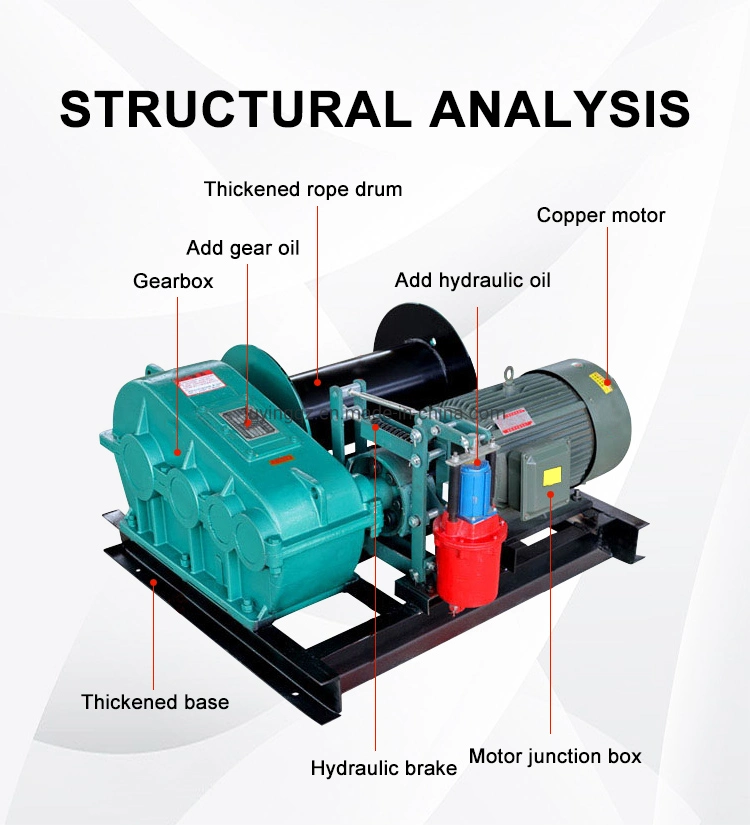 Hot Sale 1 Ton Constuction Winch with Electromagnetic Brake